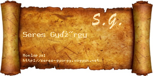 Seres György névjegykártya